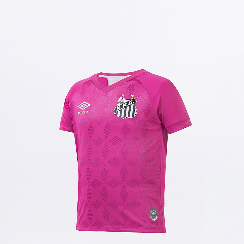 camisa santos rosa infantil