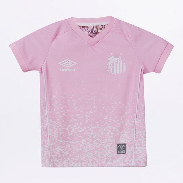 Camisa Infantil Umbro Santos Outubro Rosa 2021